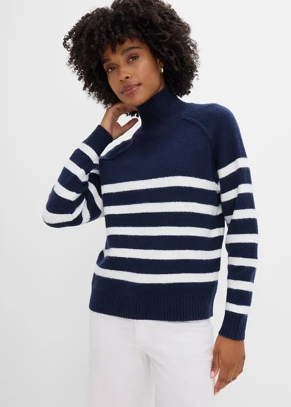 Pull en maille large &agrave; col roul&eacute;, bonprix