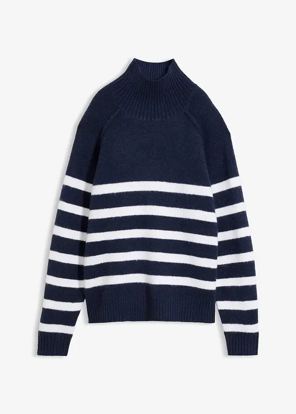 Pull en maille large &agrave; col roul&eacute;, bonprix
