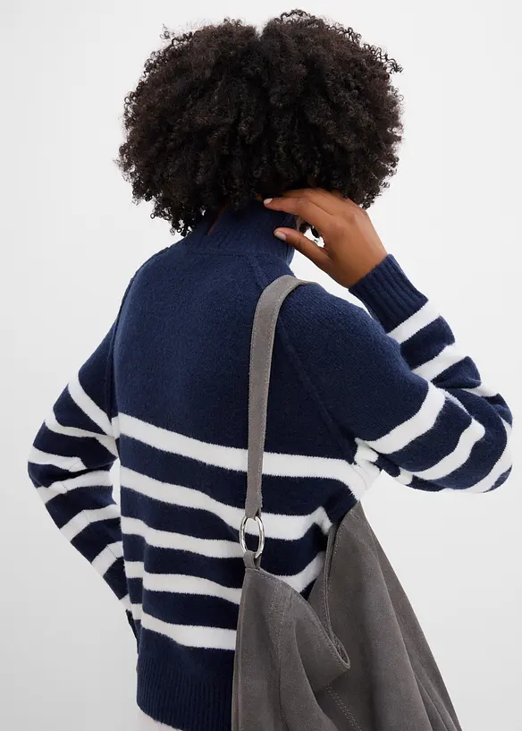 Pull en maille large &agrave; col roul&eacute;, bonprix