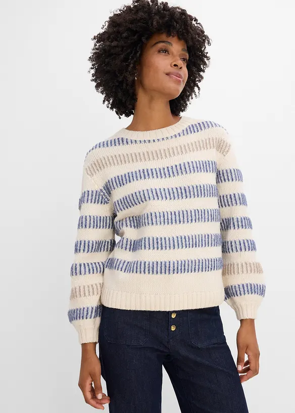 Pull en maille textur&eacute;e, bonprix