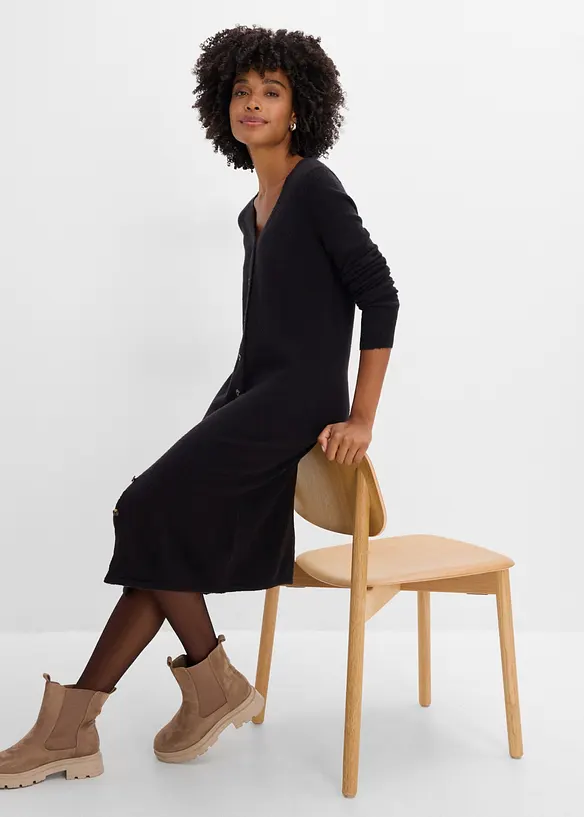Strickkleid mit Knopfleiste, bonprix