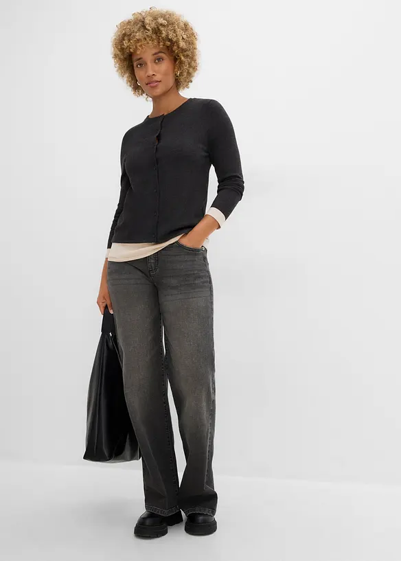Gilet en fine maille effet 2 en 1, viscose majoritaire, bonprix