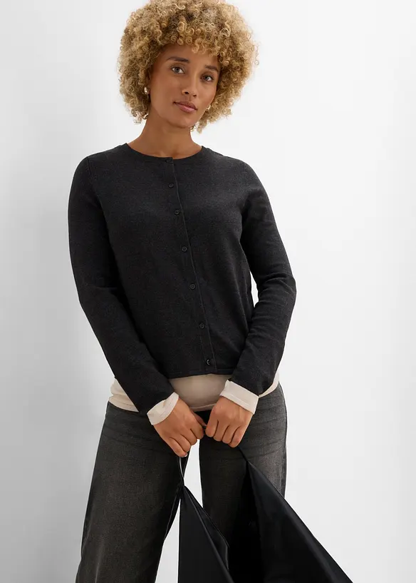 Gilet en fine maille effet 2 en 1, viscose majoritaire, bonprix
