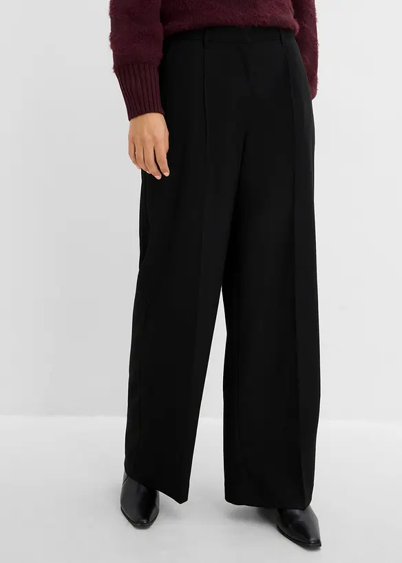 Weite Hose in Wolloptik aus Viskose-Mix, bonprix