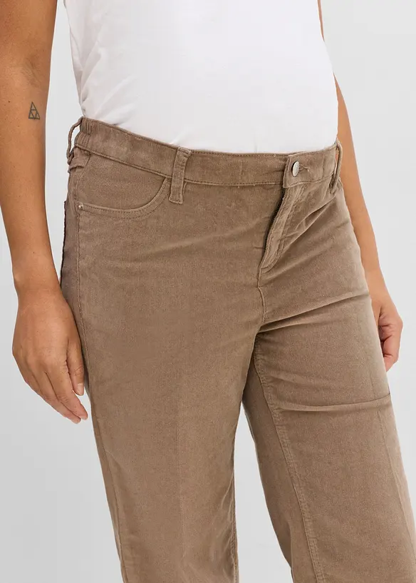Unterbauch-Umstandshose aus Stretch-Cord, Wide Leg, bonprix