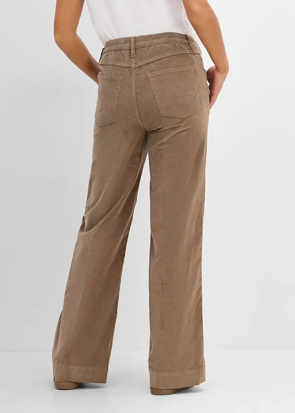 Unterbauch-Umstandshose aus Stretch-Cord, Wide Leg, bonprix