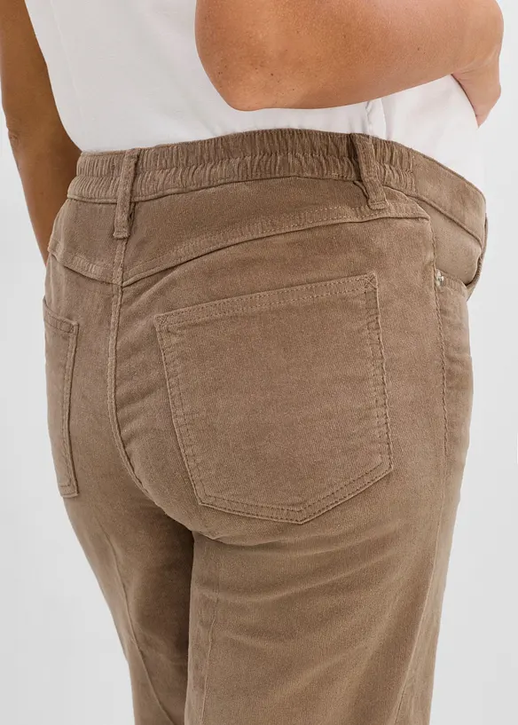 Unterbauch-Umstandshose aus Stretch-Cord, Wide Leg, bonprix