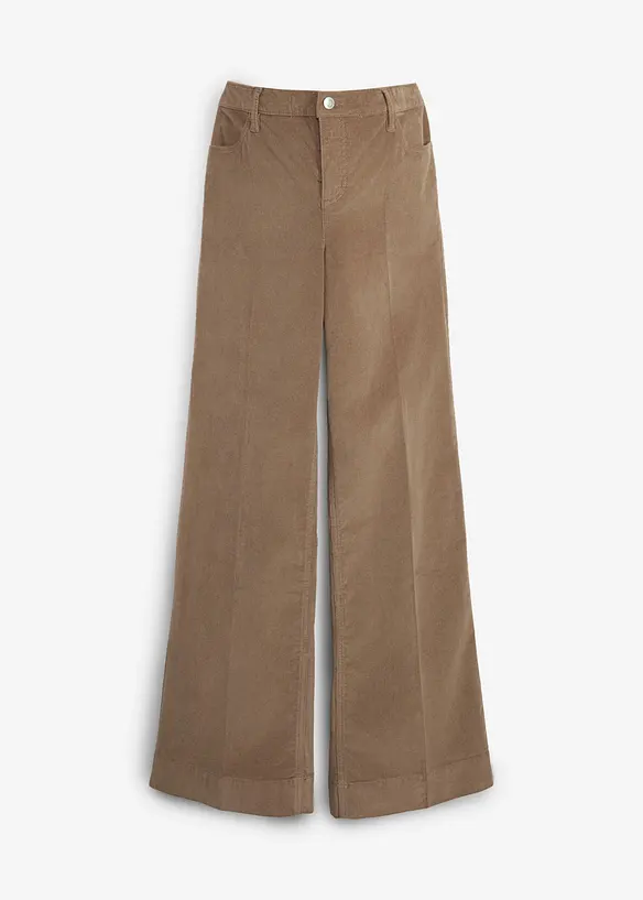 Unterbauch-Umstandshose aus Stretch-Cord, Wide Leg, bonprix