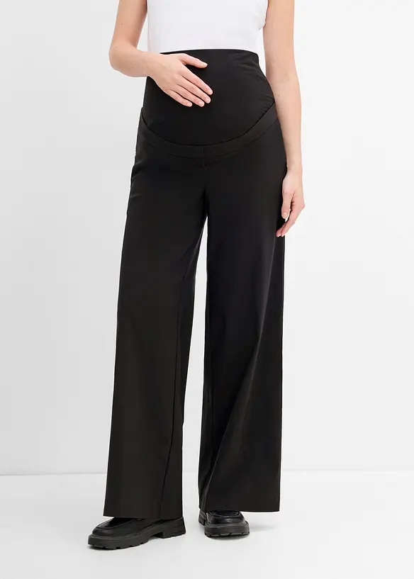 Elastische Umstandshose mit B&uuml;gelfalten, Wide Leg, bonprix