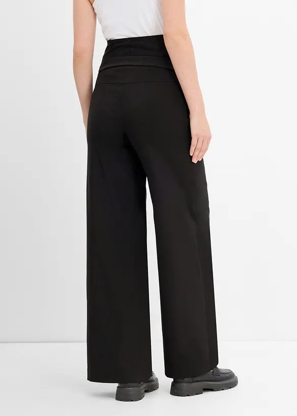 Elastische Umstandshose mit B&uuml;gelfalten, Wide Leg, bonprix
