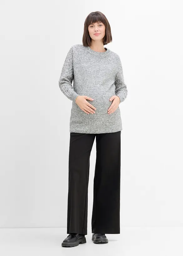 Elastische Umstandshose mit B&uuml;gelfalten, Wide Leg, bonprix