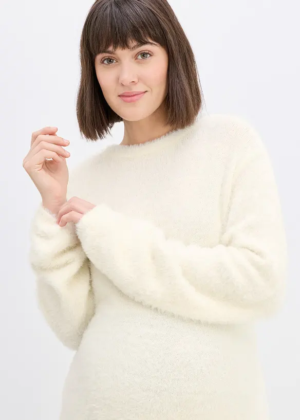Pull de grossesse 2en1 effet peluche avec fentes d&rsquo;allaitement, bonprix