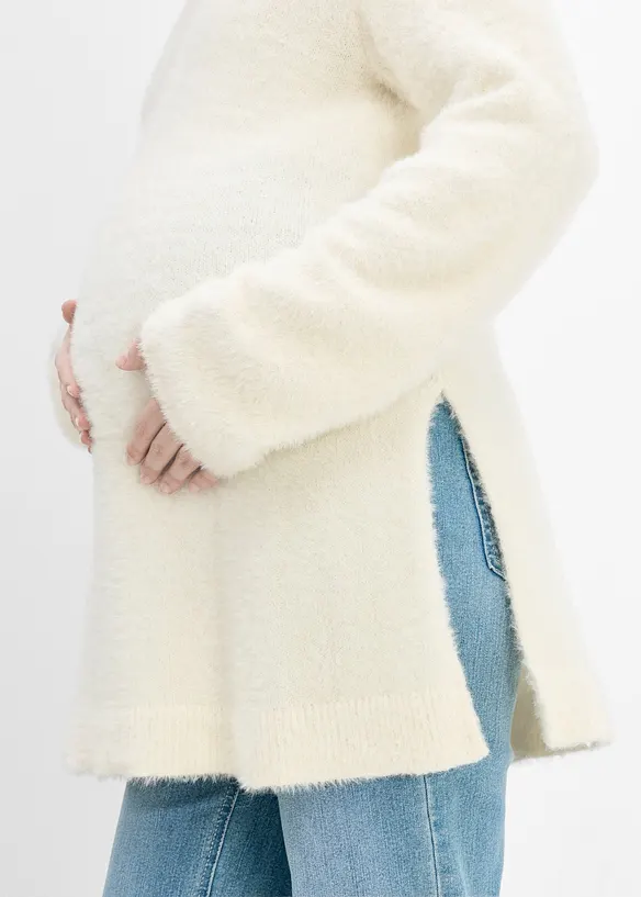 Pull de grossesse 2en1 effet peluche avec fentes d&rsquo;allaitement, bonprix