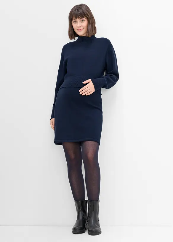 Umstands-Strick Set mit Pullover und Rock aus reiner Bio-Baumwolle, bonprix