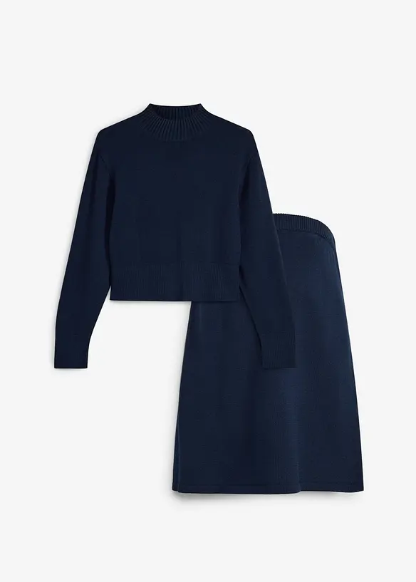 Umstands-Strick Set mit Pullover und Rock aus reiner Bio-Baumwolle, bonprix