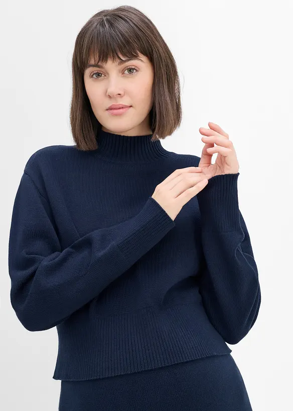 Umstands-Strick Set mit Pullover und Rock aus reiner Bio-Baumwolle, bonprix
