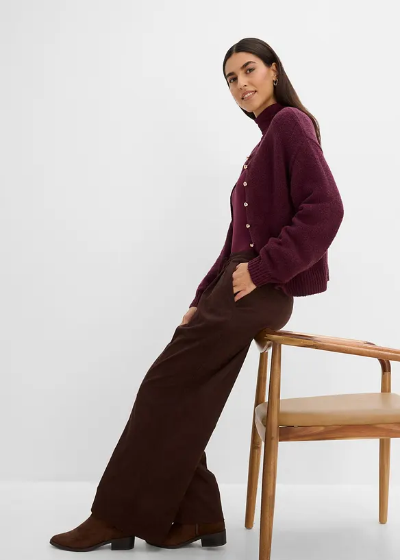 Wildlederimitat-Hose mit Bequembund, bonprix
