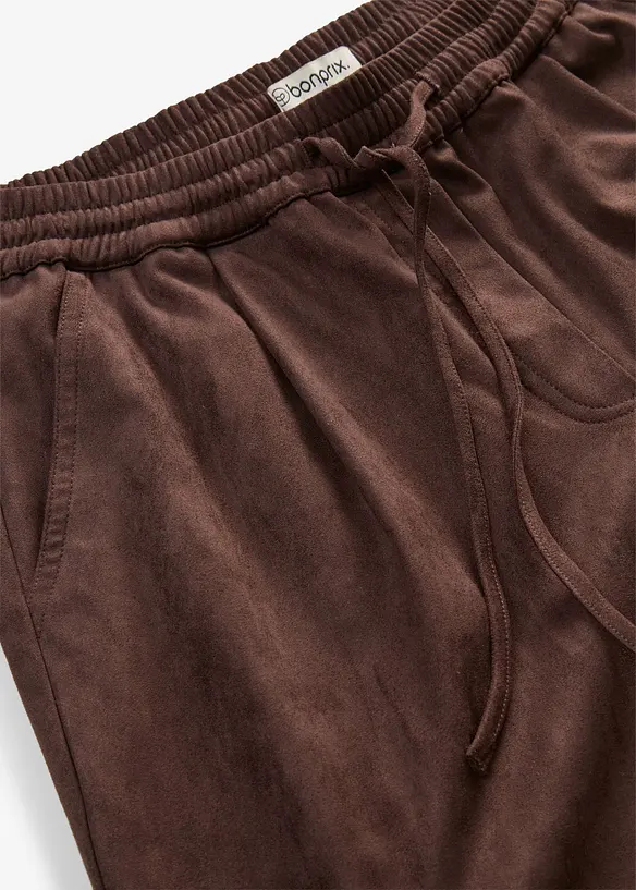 Wildlederimitat-Hose mit Bequembund, bonprix