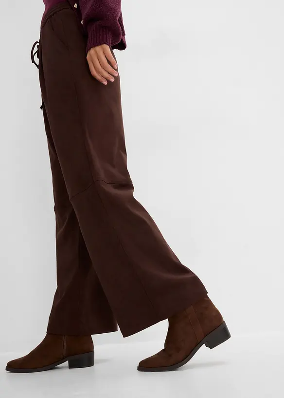Wildlederimitat-Hose mit Bequembund, bonprix