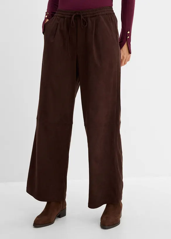 Wildlederimitat-Hose mit Bequembund, bonprix
