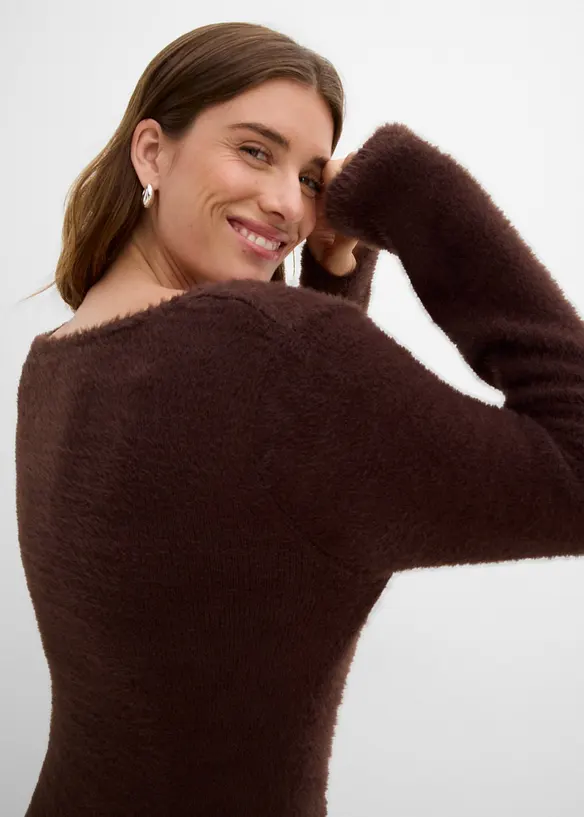 Midi-Strickkleid aus Hairy Knit, bonprix