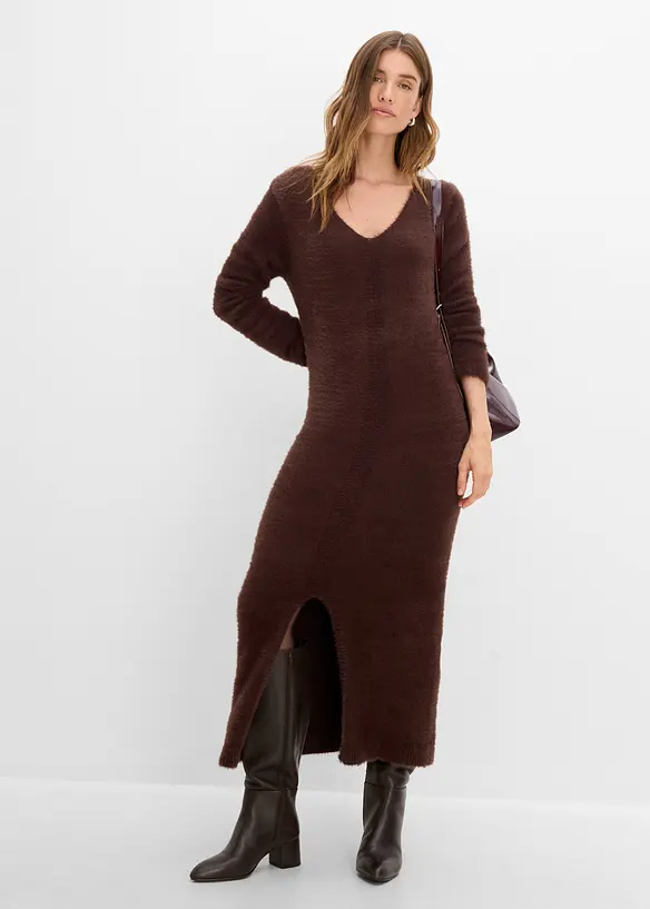 Midi-Strickkleid aus Hairy Knit, bonprix