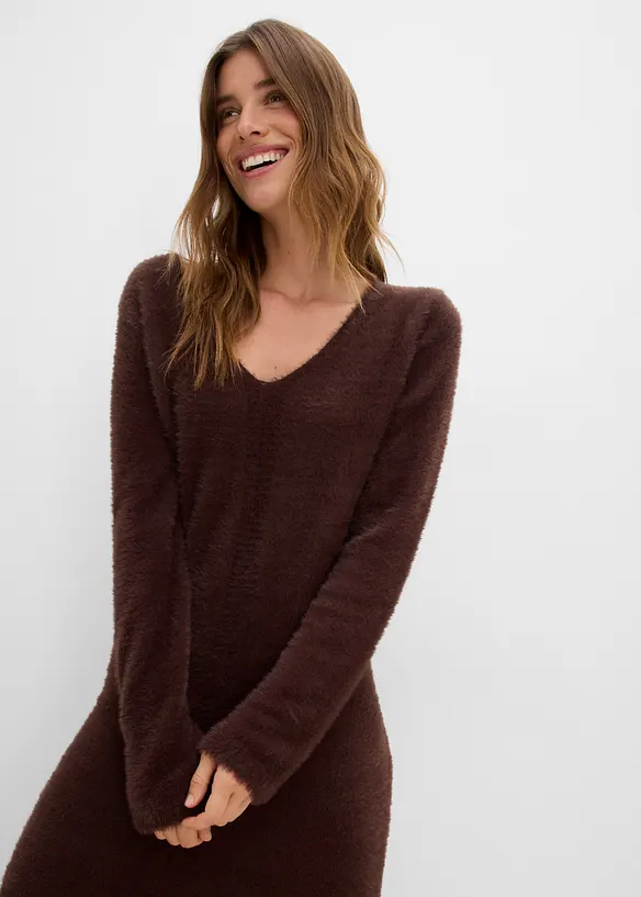 Midi-Strickkleid aus Hairy Knit, bonprix