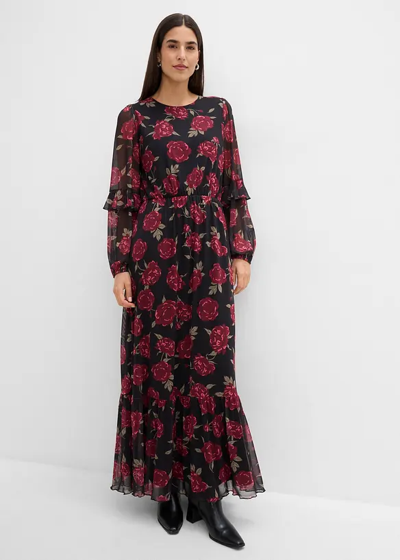 Maxikleid aus softem Mesh, bonprix