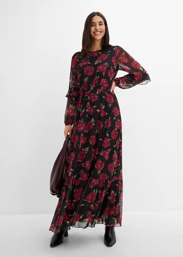 Maxikleid aus softem Mesh, bonprix