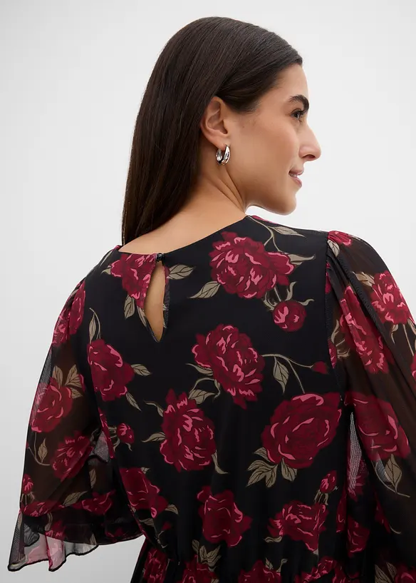 Maxikleid aus softem Mesh, bonprix