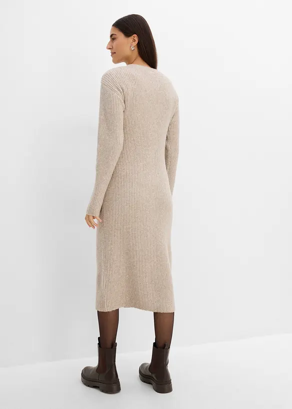 Midi-Strickkleid mit Kn&ouml;pfen, bonprix