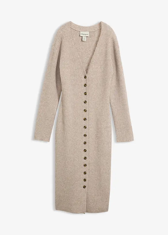 Midi-Strickkleid mit Kn&ouml;pfen, bonprix