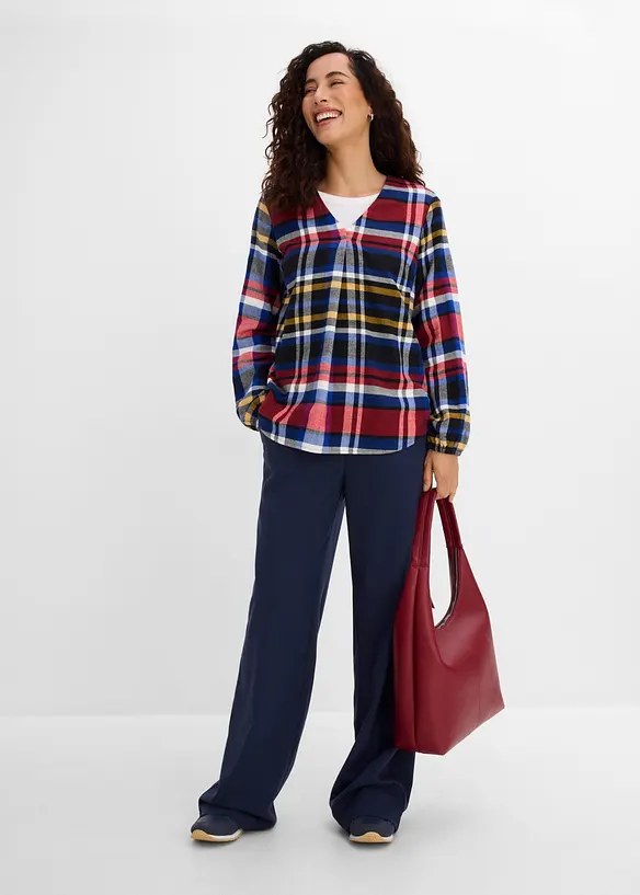 Flanell-Tunika aus reiner Bio-Baumwolle, bonprix