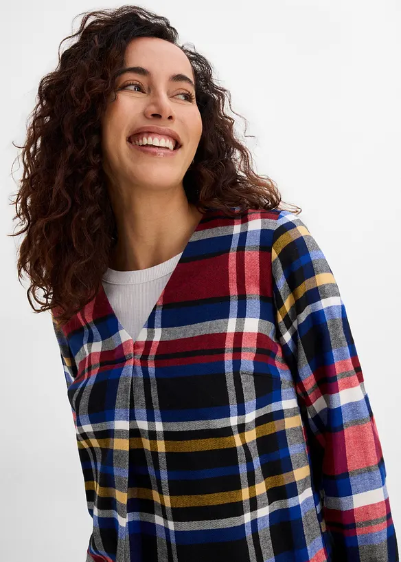 Flanell-Tunika aus reiner Bio-Baumwolle, bonprix