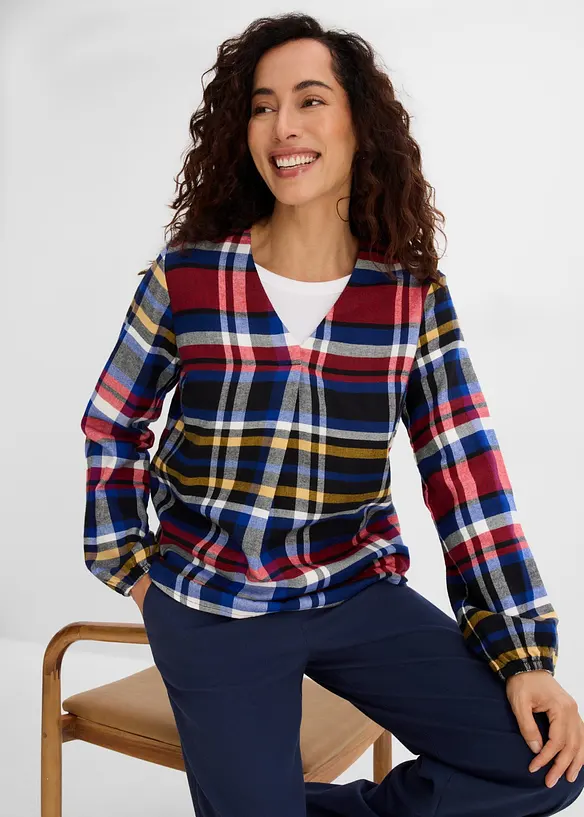 Flanell-Tunika aus reiner Bio-Baumwolle, bonprix