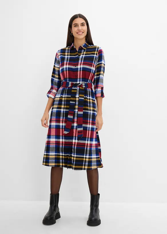 Robe chemise en flanelle douce 100% coton, bonprix
