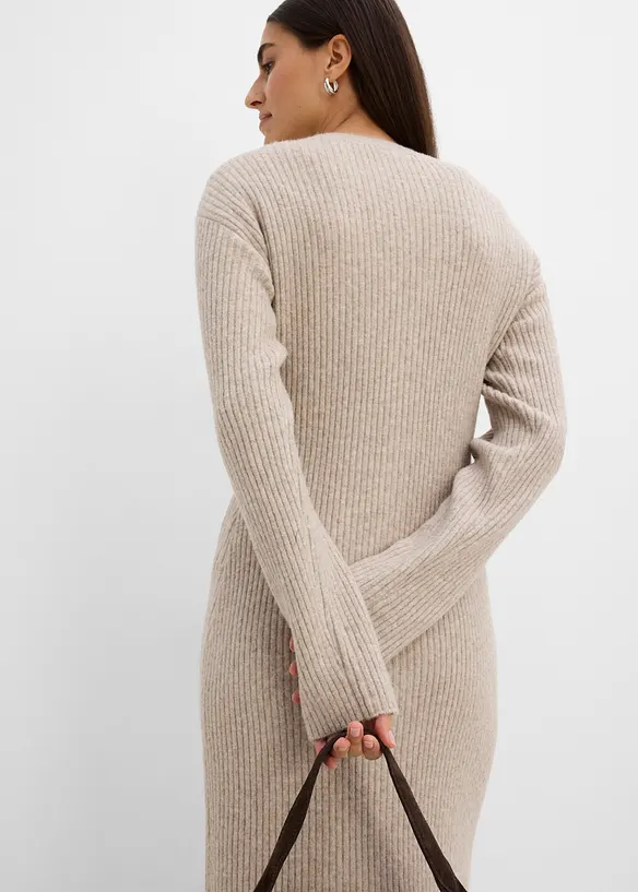 Midi-Strickkleid mit Kn&ouml;pfen, bonprix