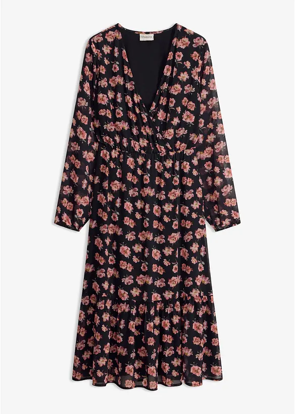 Bedrucktes Midi-Chiffonkleid, bonprix