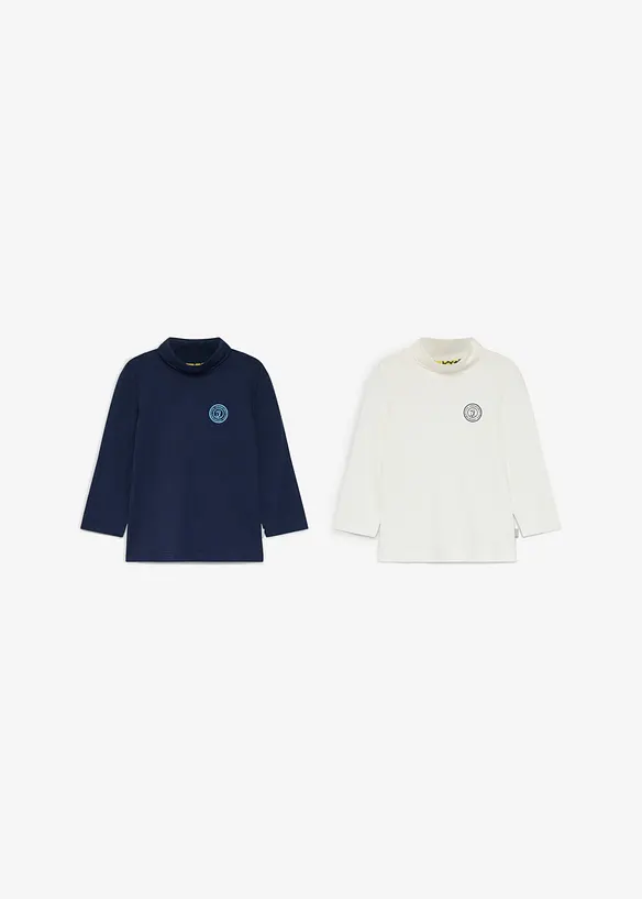 Lot de 2 T-shirts col roul&eacute; en coton doux, Lurchi