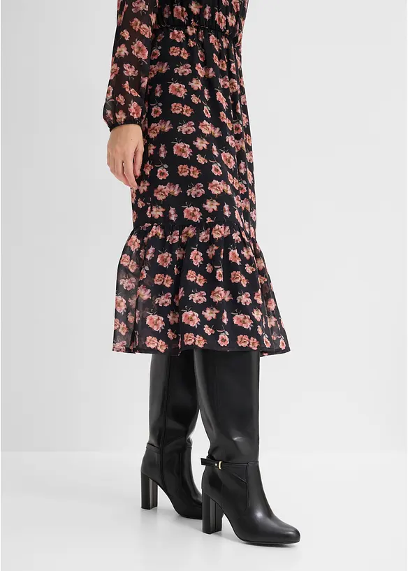 Bedrucktes Midi-Chiffonkleid, bonprix