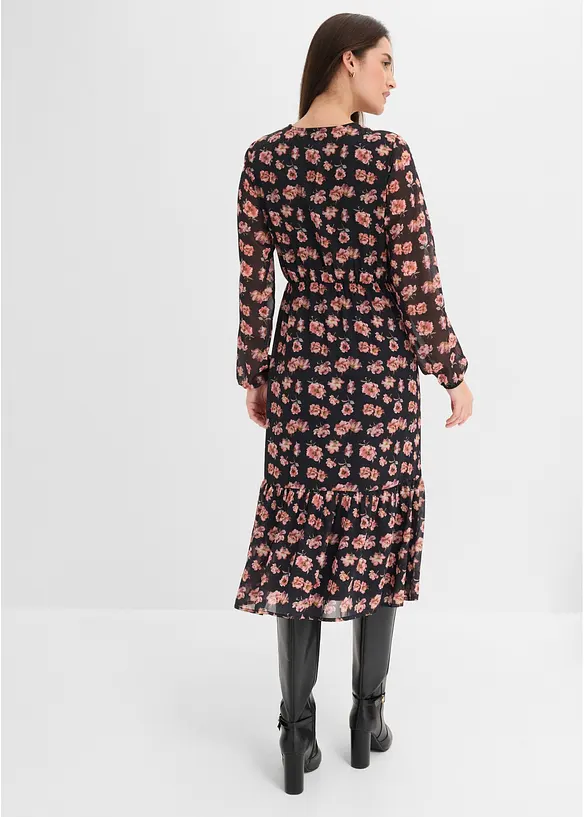 Bedrucktes Midi-Chiffonkleid, bonprix