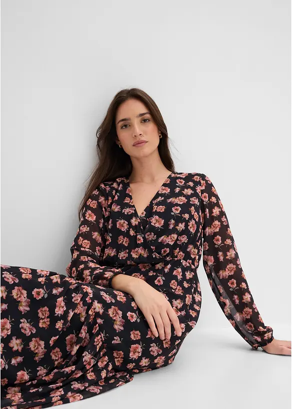 Bedrucktes Midi-Chiffonkleid, bonprix