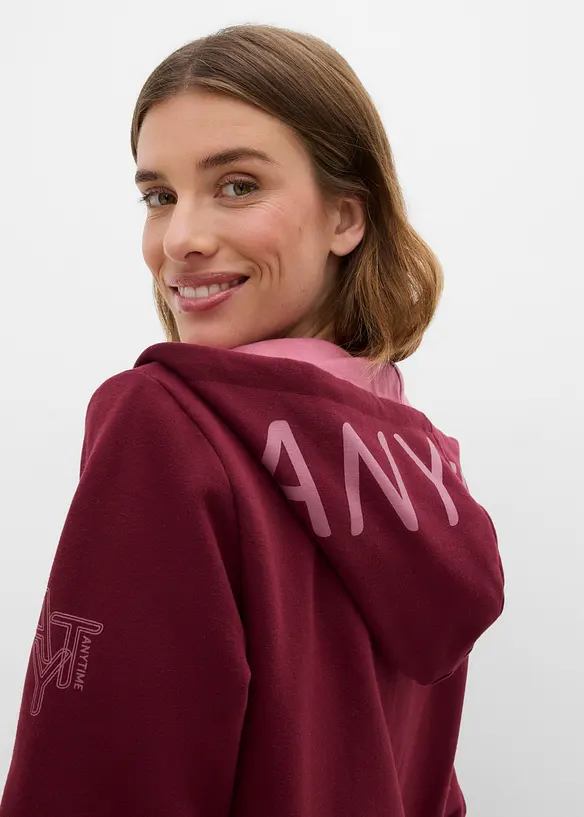 Softe Long-Sweatjacke aus dickem Baumwoll-Mix, bonprix