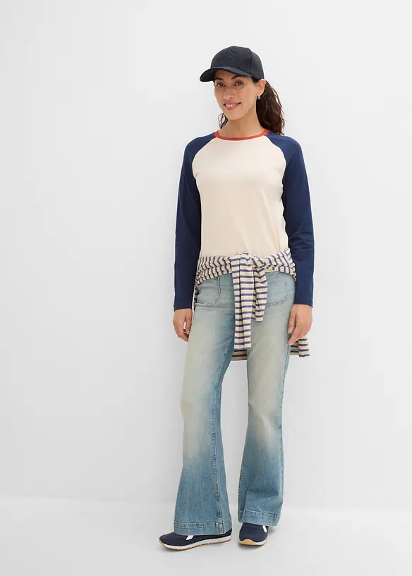 T-shirt coton &agrave; manches raglan, bonprix
