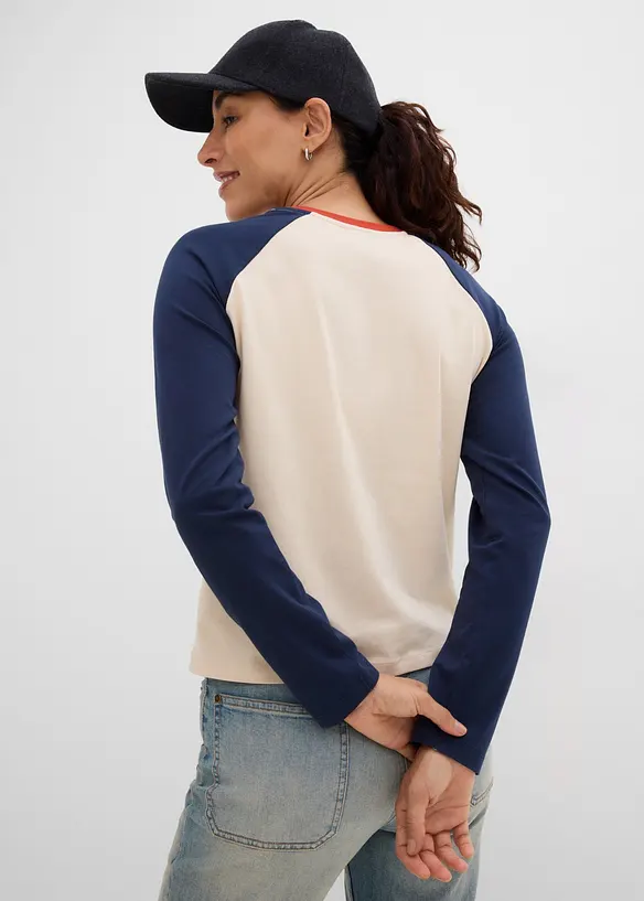 T-shirt coton &agrave; manches raglan, bonprix