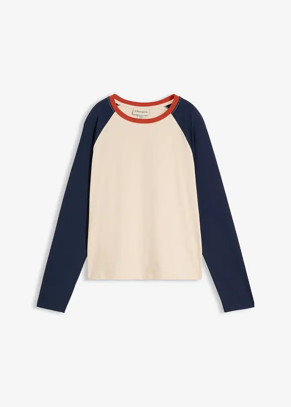 T-shirt coton &agrave; manches raglan, bonprix