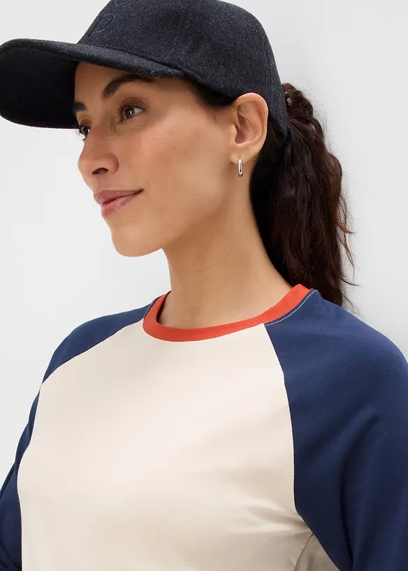 T-shirt coton &agrave; manches raglan, bonprix