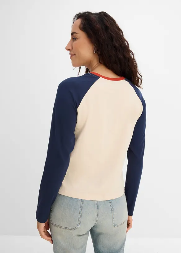 T-shirt coton &agrave; manches raglan, bonprix