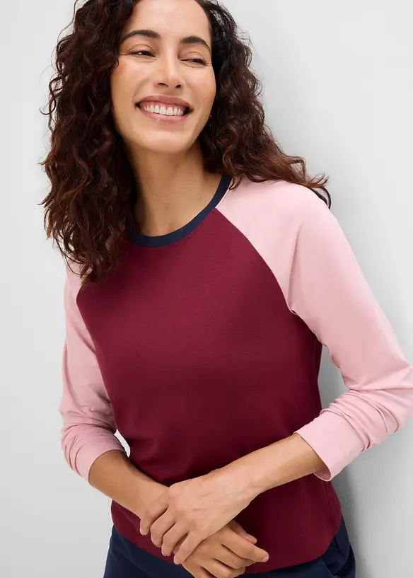 Raglanshirt aus Bio-Baumwoll-Mix, bonprix