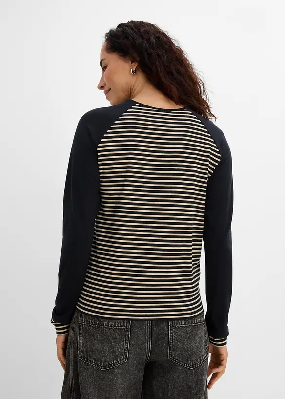 T-shirt en coton extensible &agrave; manches raglan, bonprix